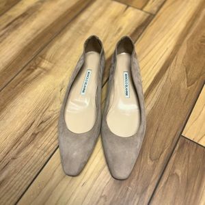Manolo Blahnik Suede Flats! Label still on back of shoe!